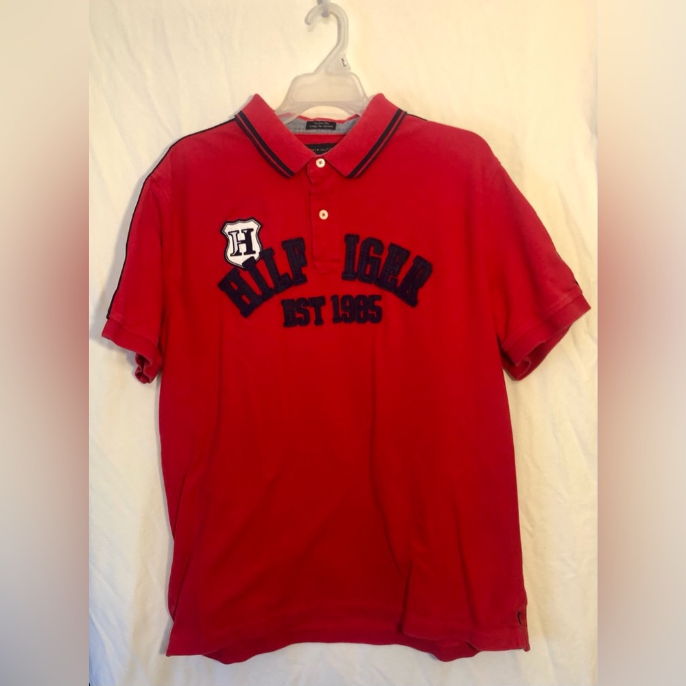 Tommy Hilfiger Red Polo Shirt, Men’s XL but fits like a L